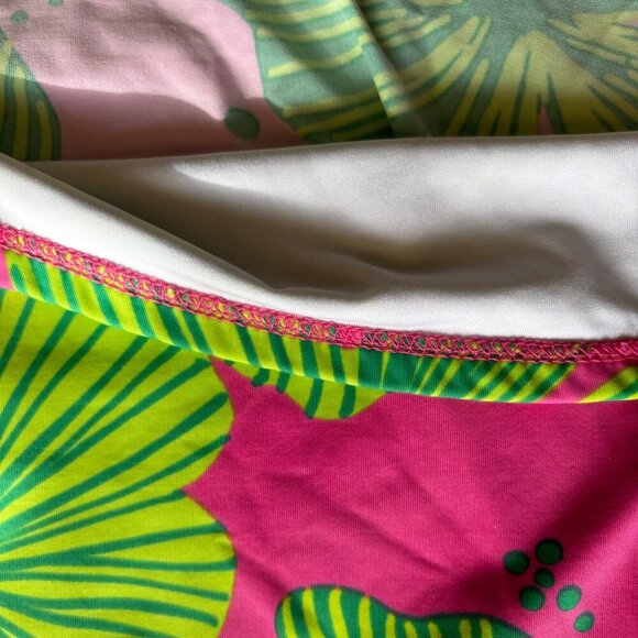 Lilly Pulitzer Swim Halter Top Size 2 XS Green Pink Hisbiscus Flower Adjustable - Picture 4 of 4